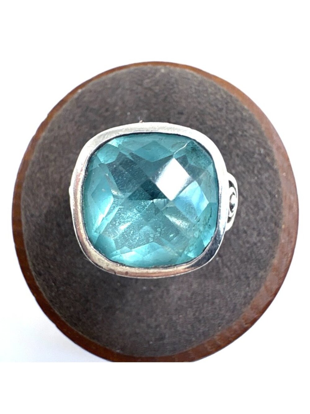 Sterling Silver Blue Gemstone Cocktail Ring